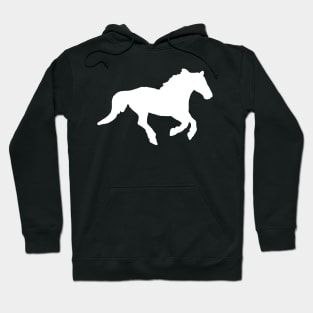 Galloping horse shadow white Hoodie